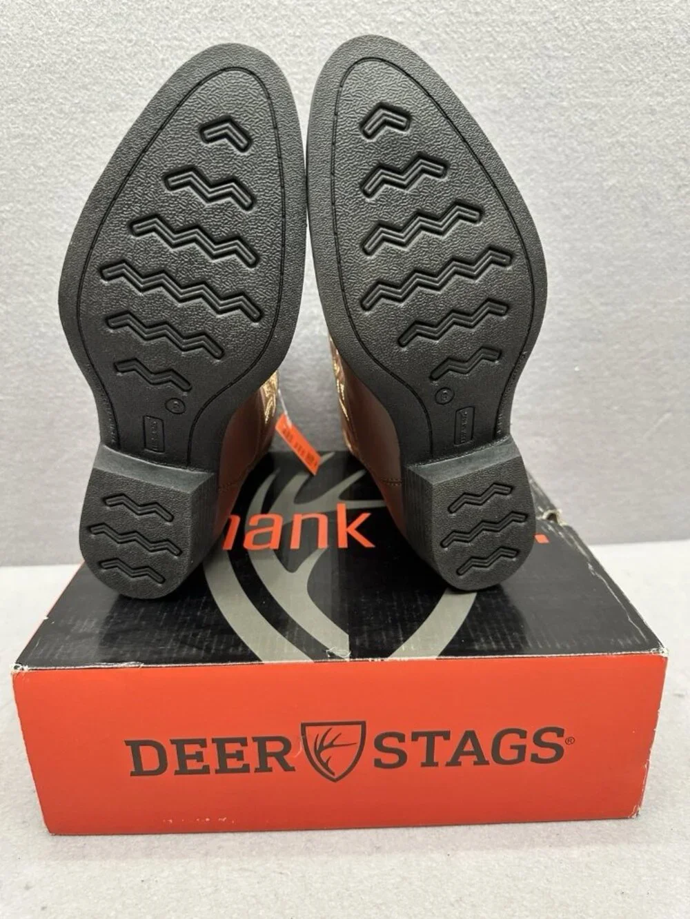 Deer Stags Ranch Cowboy Boots Kids Size 6M Brown Western Equestrian County NIB
